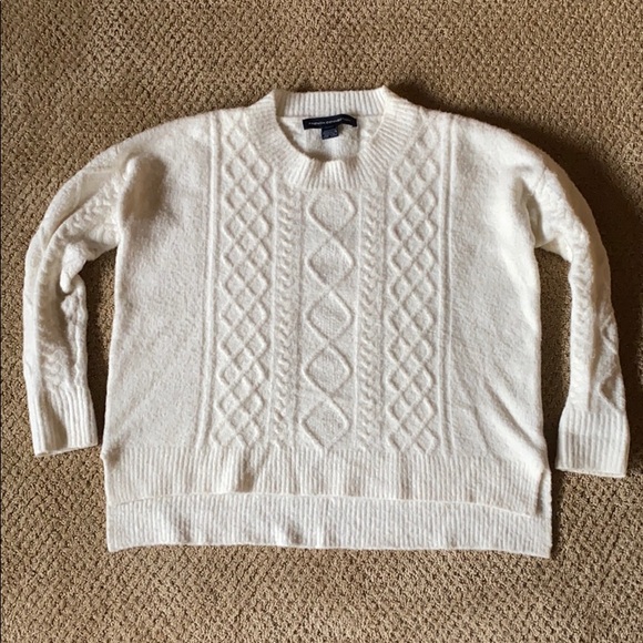 French Connection Sweaters - French Connection Cream Cable Knit Sweater